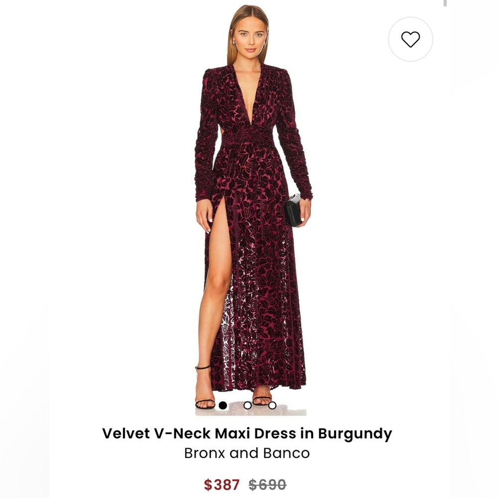 Bronx and Banco Red V-Neck Maxi Gown